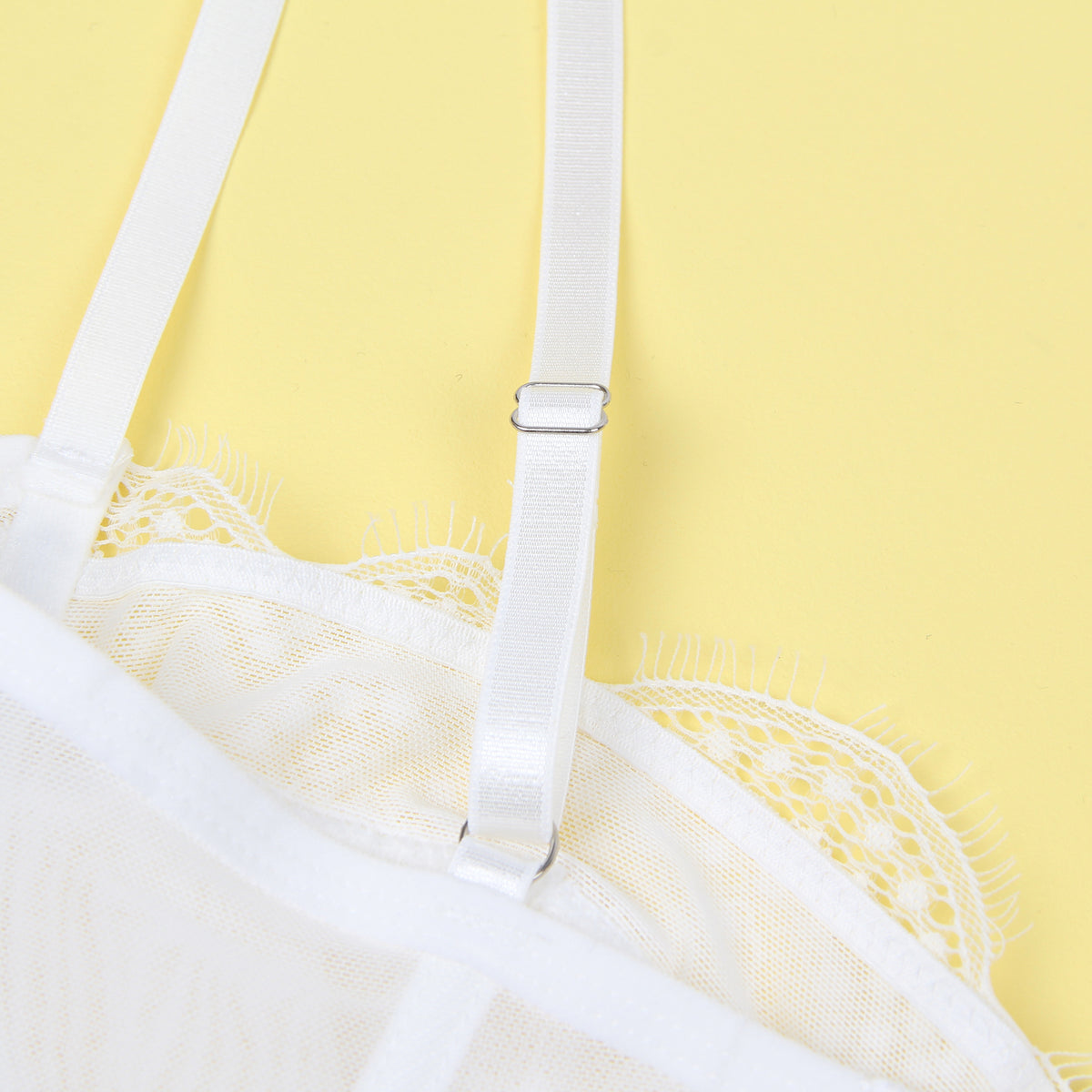 White Sexy Lace Suspender Corset Bra Top