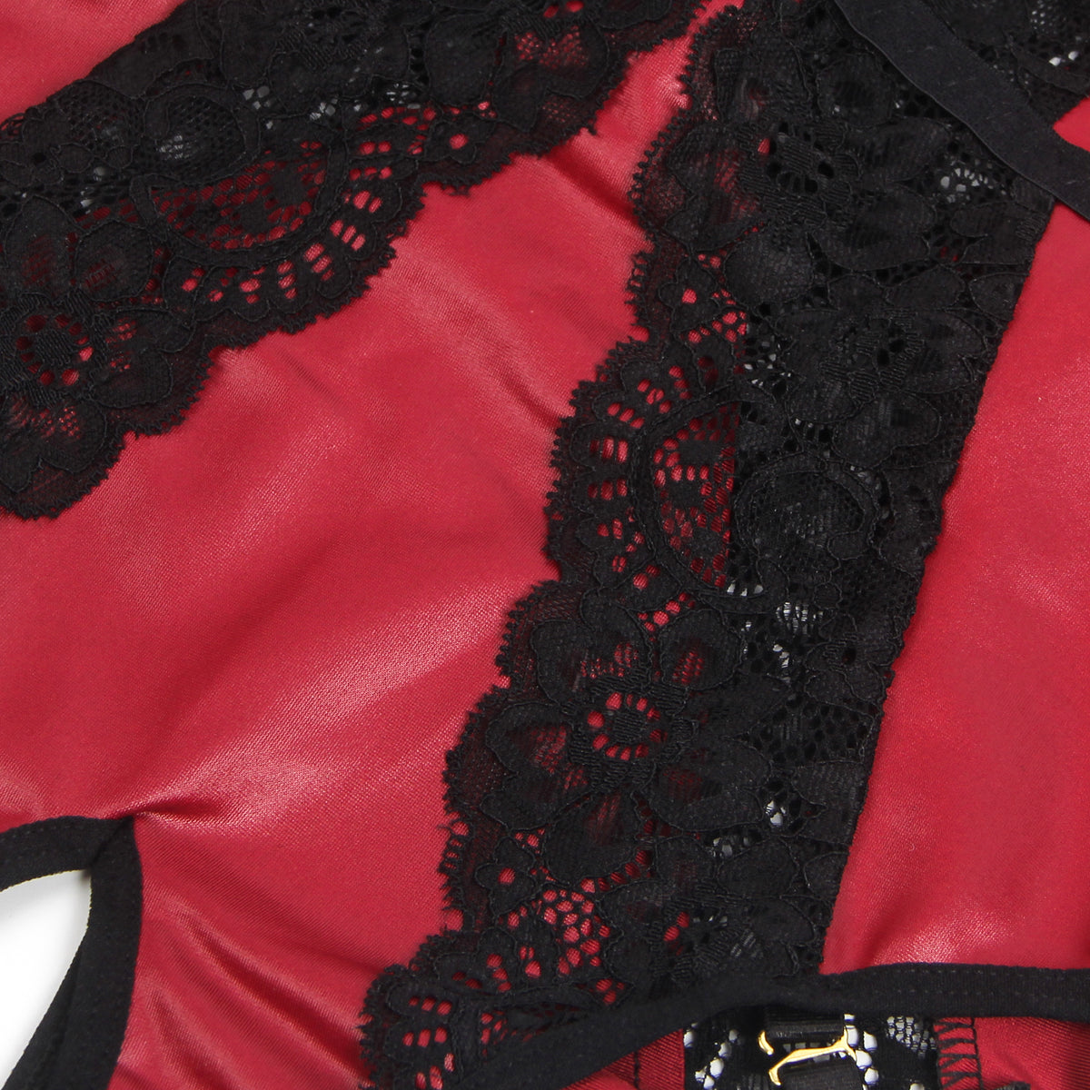 Removable Chains Faux Leather Lace Sexy Lingerie
