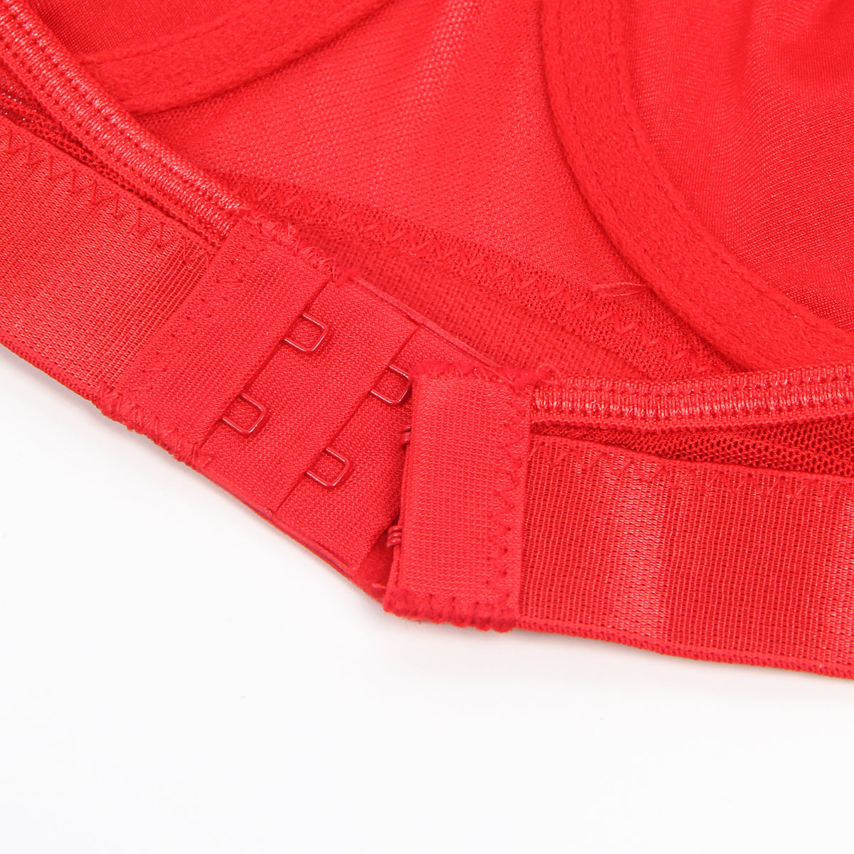 Red Bondage Garter Belt Bra Set