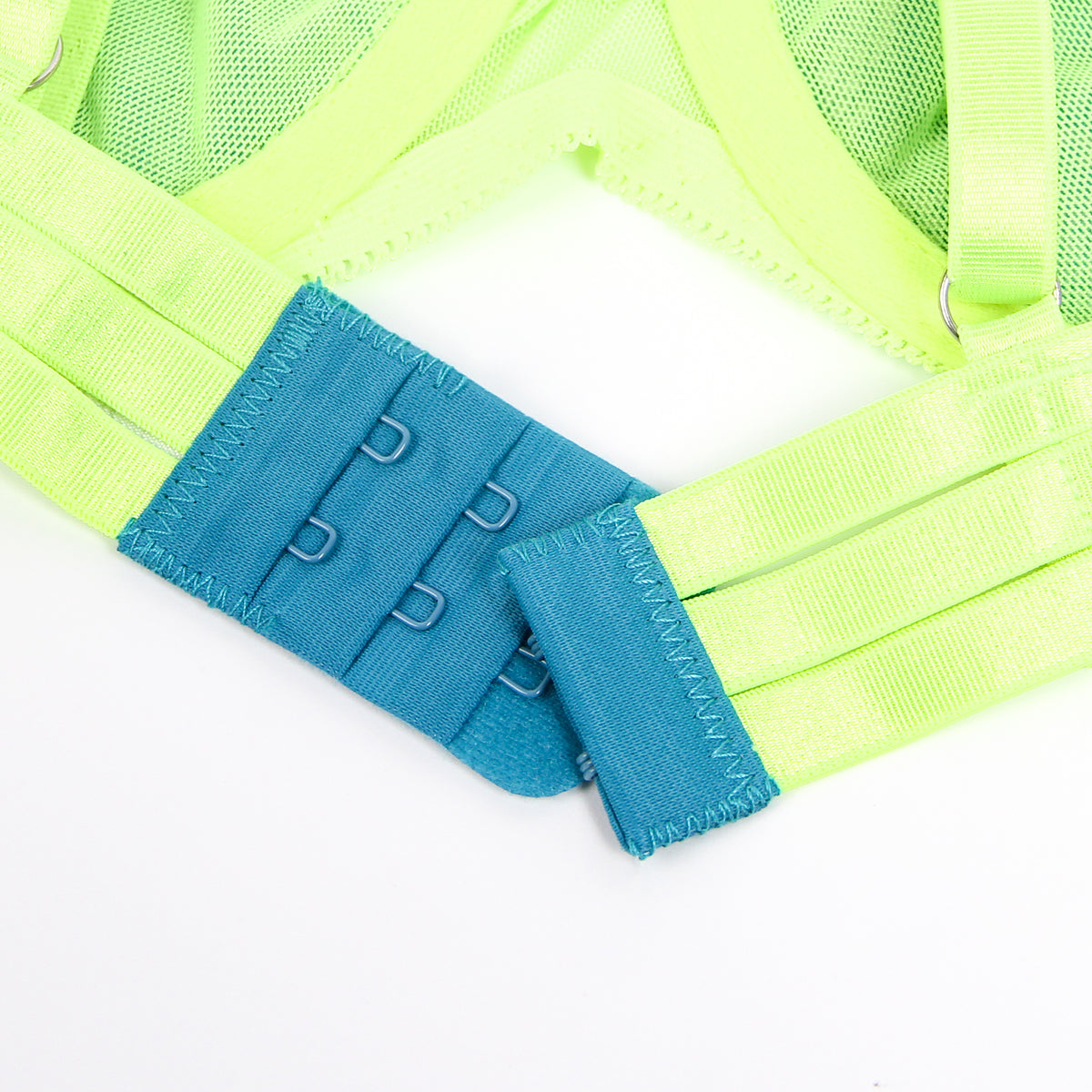 Green Spliced Eyelash Lace Bra Set