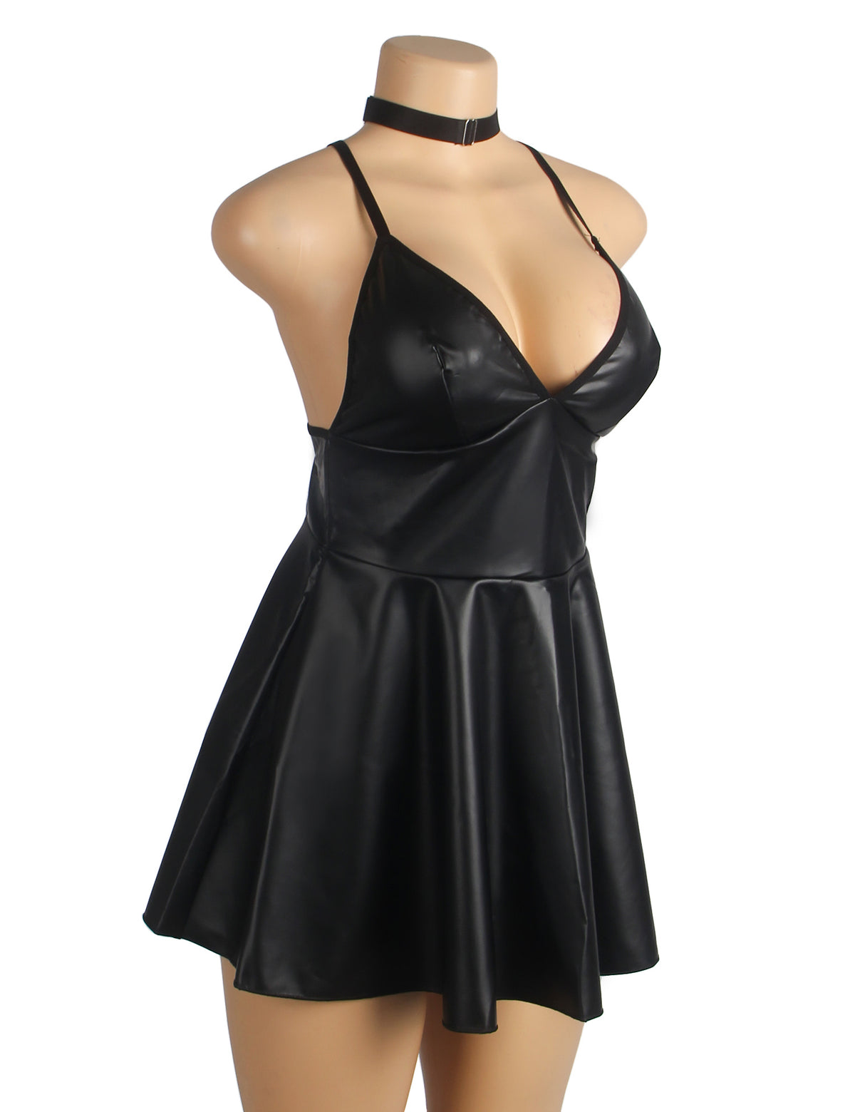 PU leather Suspender Sexy Nightdress 4 colours