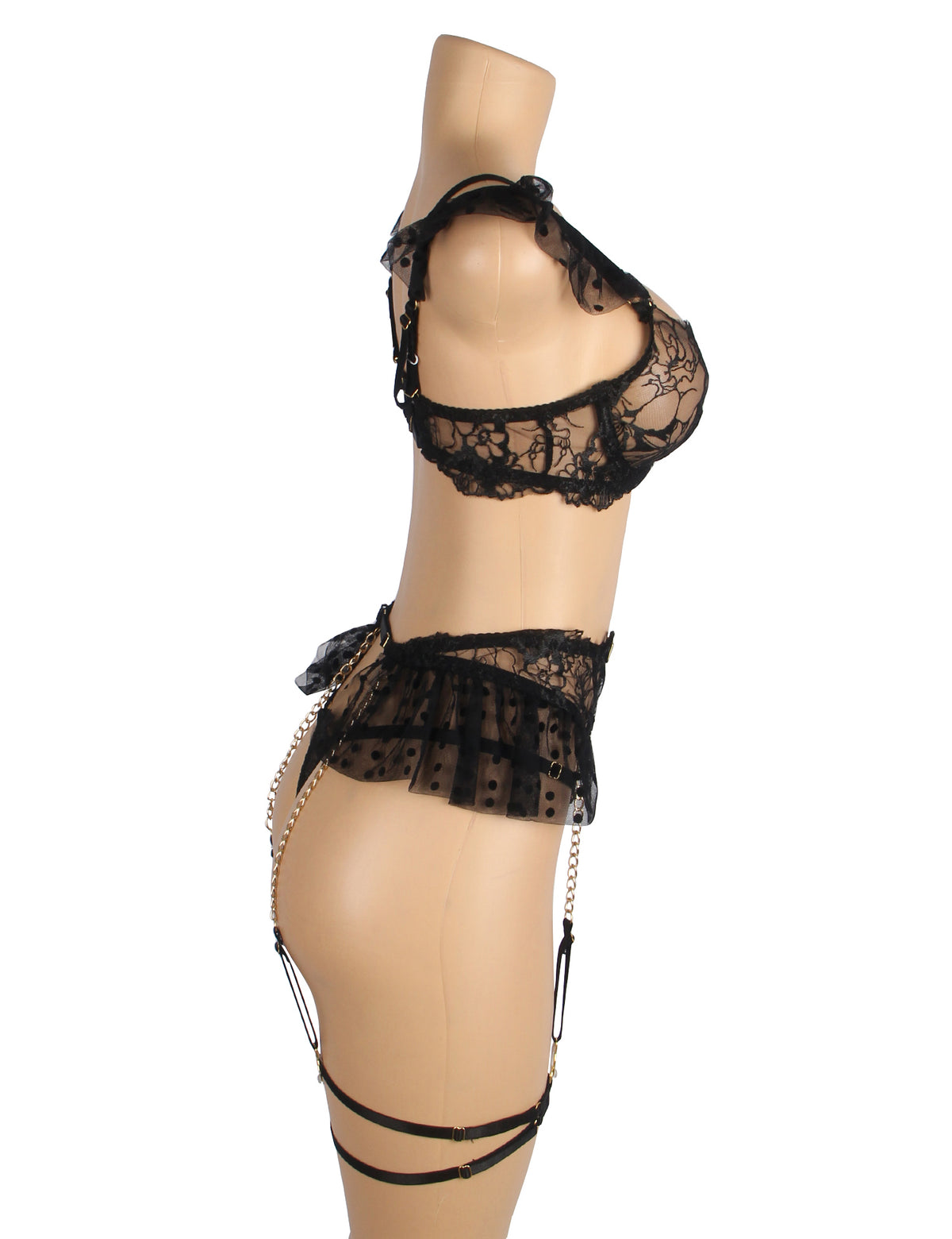 Sexy Lace Garter Bra Panty Set 1A