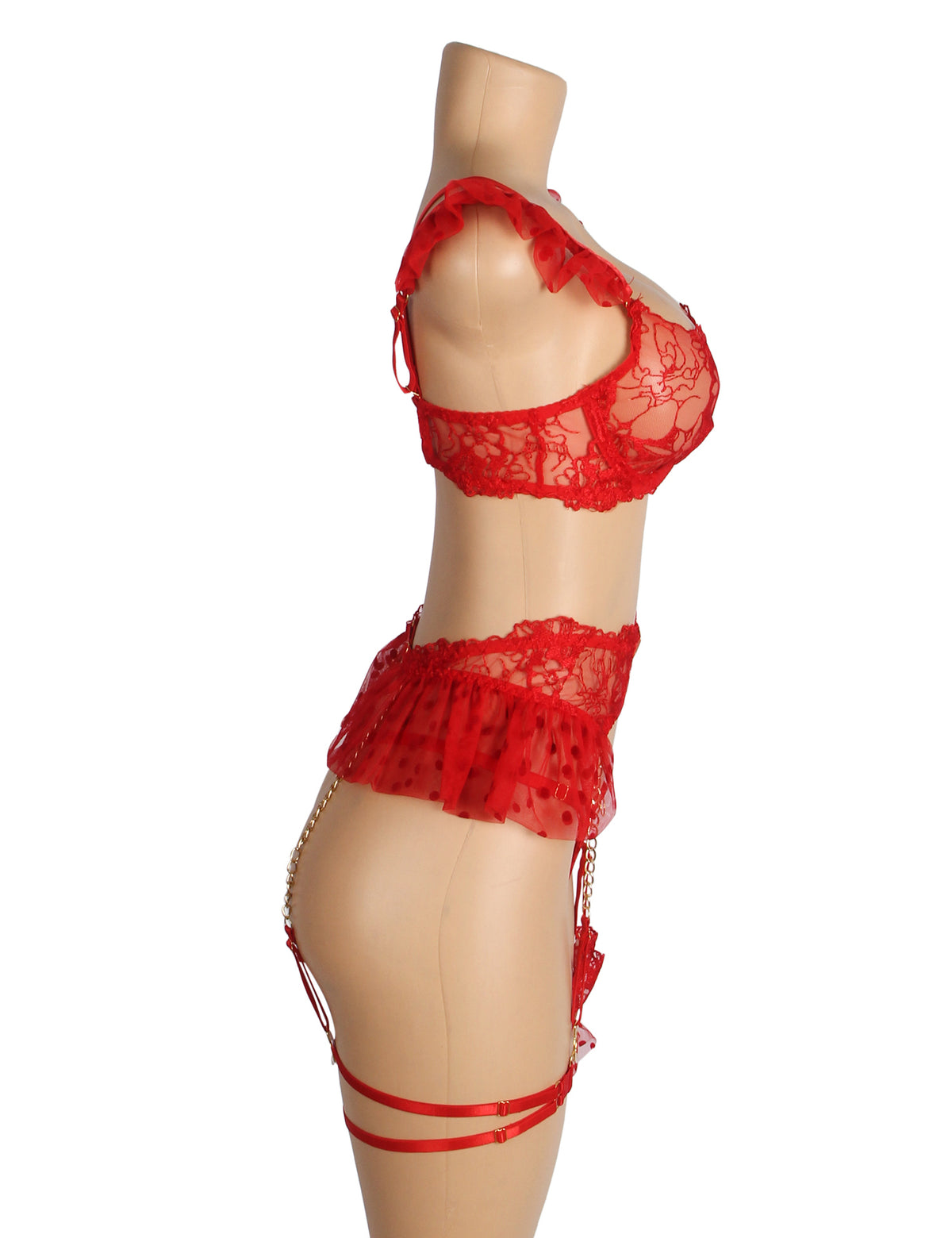 Sexy Lace Garter Bra Panty Set 1C