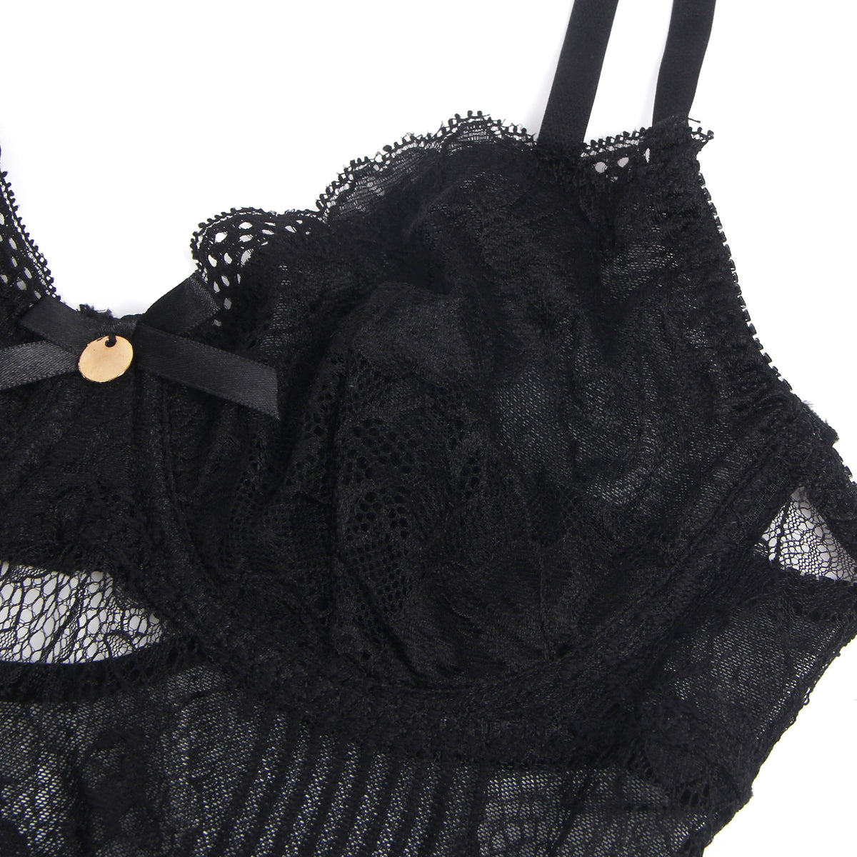 Sexy Lace Push Up Open Crotch Bodysuit