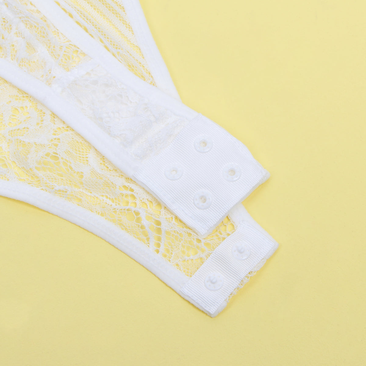 Sexy Lace Push Up Open Crotch Bodysuit White