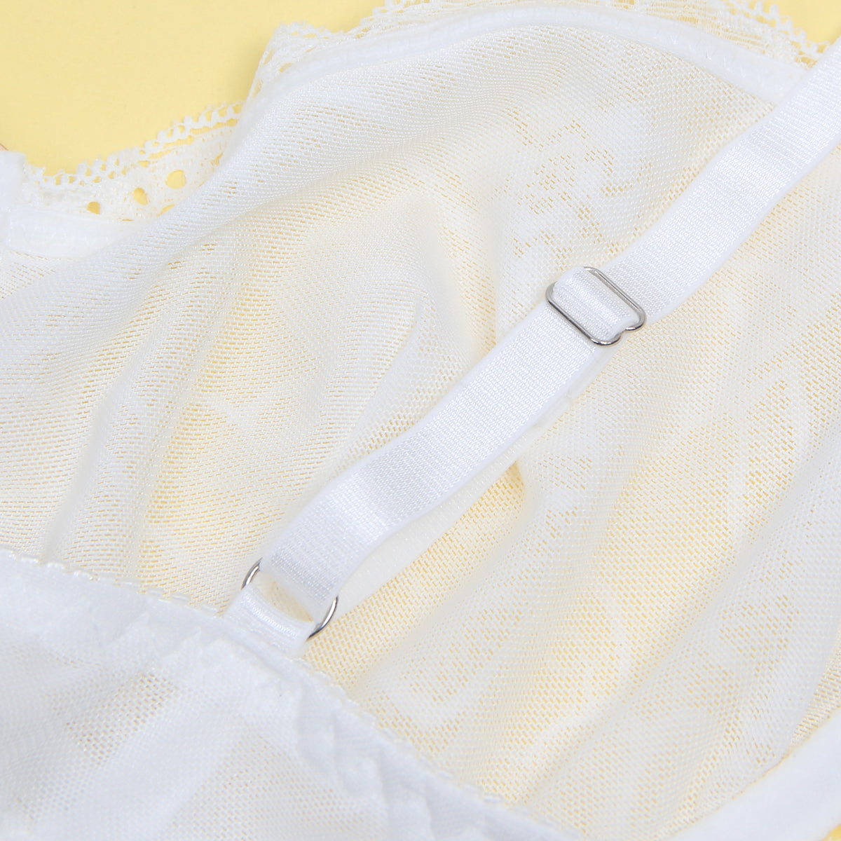 Sexy Lace Push Up Open Crotch Bodysuit White